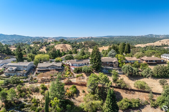 Large homes top the hillsides in the Reliez Valley Area.