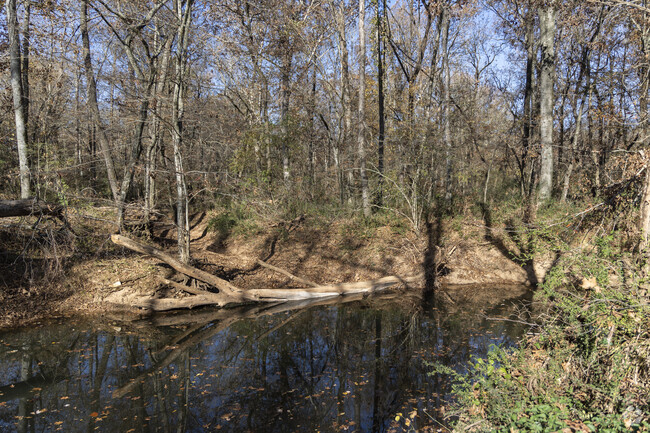 The Indian Creek runs along the Indian Creek Greenway in Huntsville Alabama.