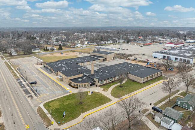 North Godwin Elementary School, aerial view.