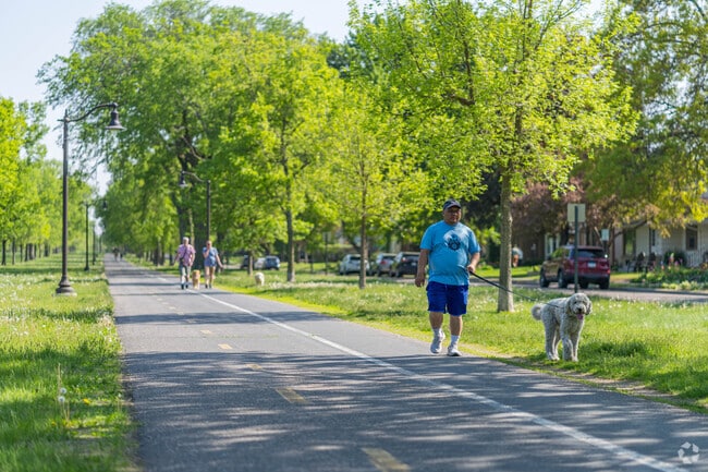 People enjoy walks, runs, and bike rides along Victory Memorial Parkway.