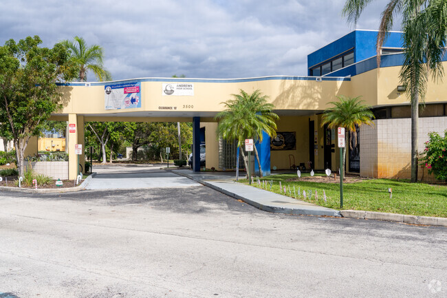 The Andrews High School main entrance.