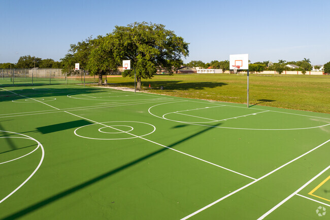 Omni Middle School features a basketball court for students to enjoy.