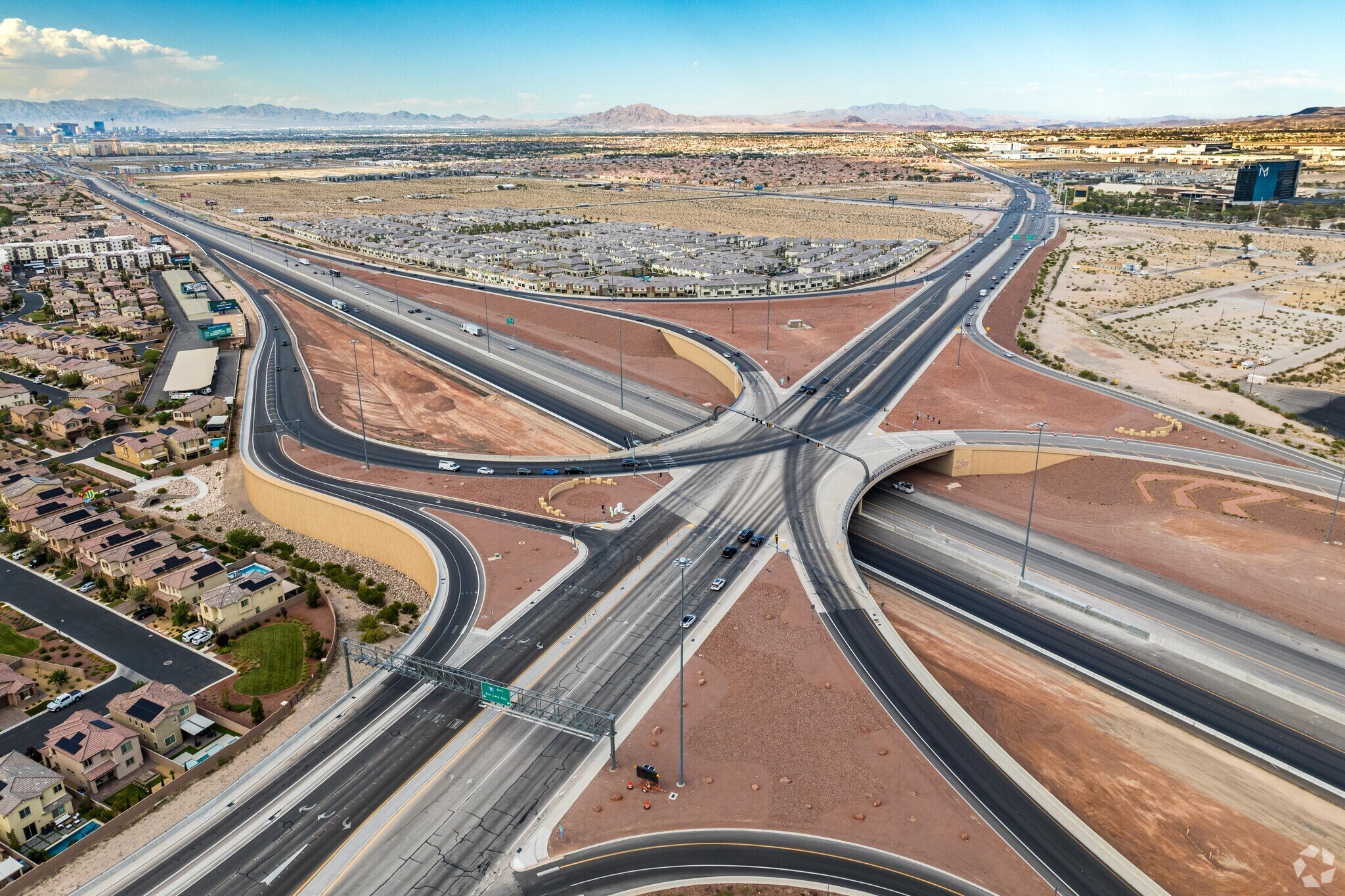 The intersection of St. Rose Route 146 and Interstate 215 provides easy access to Las Vegas.