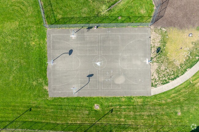 Lafayette Middle School has a paved basketball court on the property.