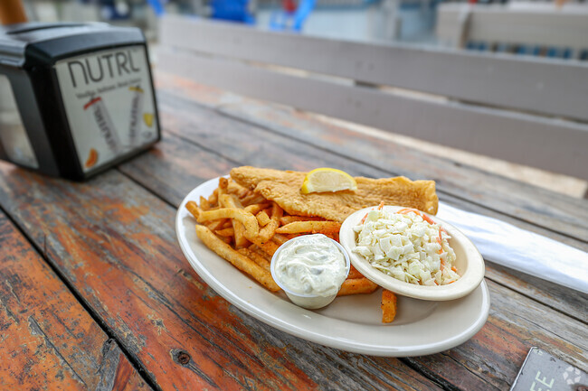 The fish chips & slaw meal at Swampy's is a local favorite.