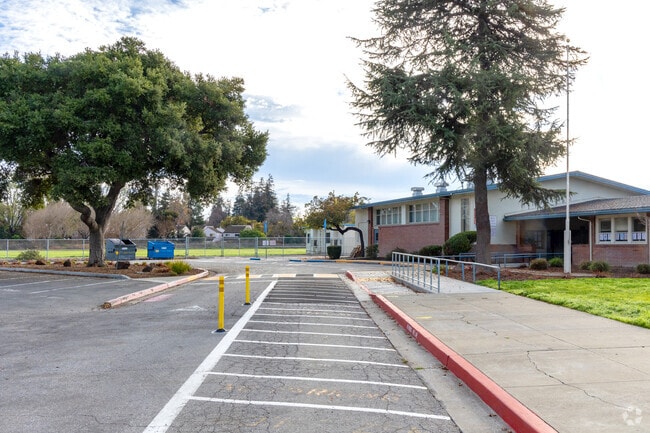 Students drop off area at Bracher Elementary School in Santa Clara.