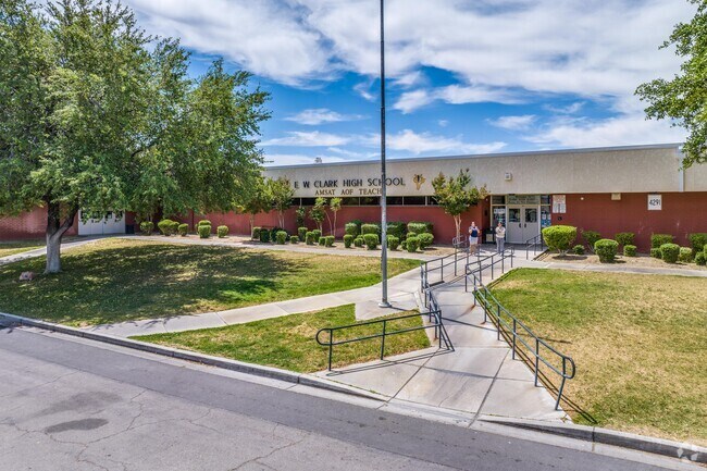 The entrance of Ed W. Clark High.