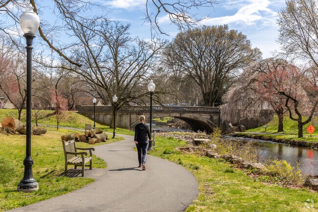 Enjoy a walk along the Wyomissing Creek on a sunny day in West Reading.