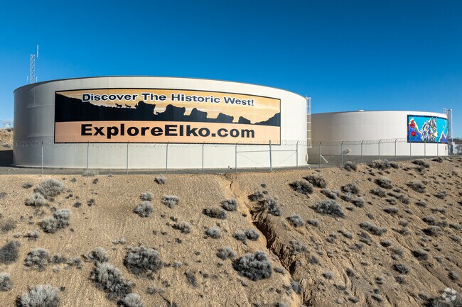 Western themed murals can be seen from Interstate 80 in Elko.