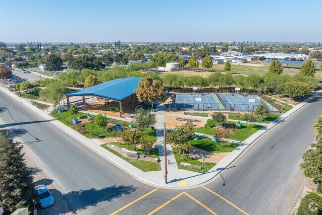 Earlimart Park hosts a playground, basketball courts and a shaded pavilion.