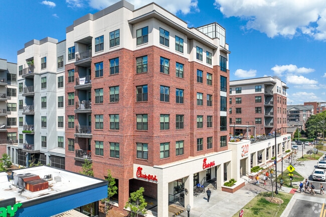 You'll find mid-rise condo buildings with ground level restaurants in Downtown Auburn.