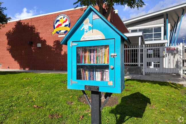 Grab a book to read at Durfee School in the city of El Monte, Ca.