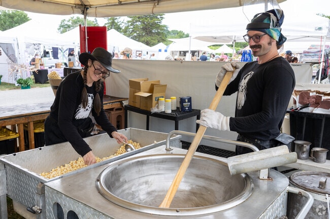 Grab some delicious Cauldron Corn at Brewster Summer Craft Festival.