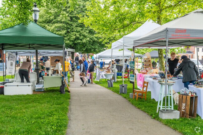 Locals peruse the tents at Malvern Farmers Market, a Paoli resident favourite.