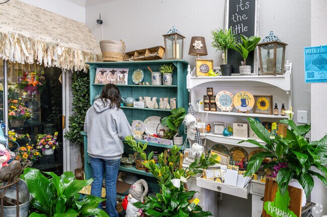 A person browses through the items at The Farmer's Wife Florist in nearby Quartz Hill.