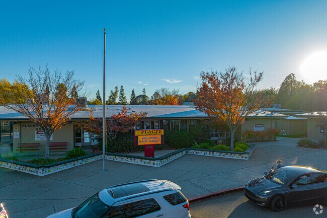 Sun sets over Placer Elementary School.