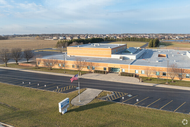 Manhattan Junior High School offers a sprawling campus when viewed from above.
