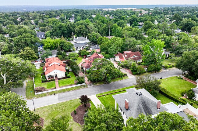 Summerville homes are on square lots with mature landscape.