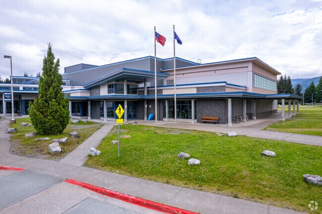 Mendenhall Valley students proudly show their Falcon spirit at Thunder Mountain Middle School.