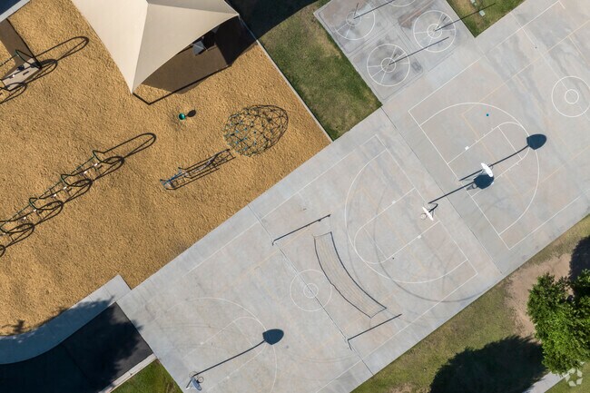 Riggs Elementary School in Seville keeps children active with plenty of playgrounds and courts.