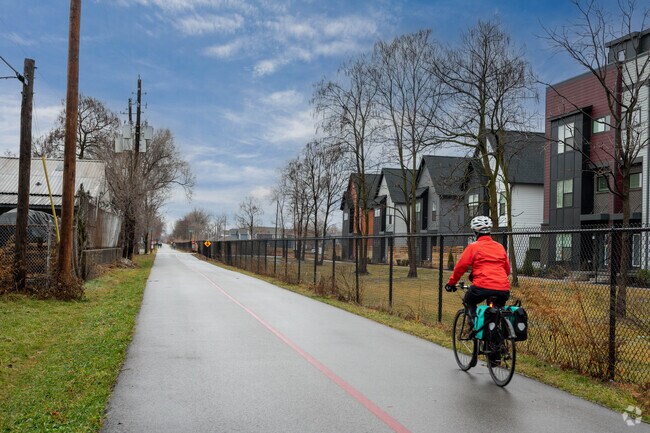 Cyclists love the Monon Trail for a scenic ride in the neighborhood of Martindale-Brightwood.