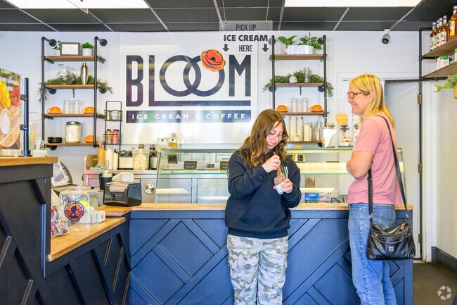 Near Riverview is Bloom Ice Cream & Coffee where residents can enjoy a sweet treat.