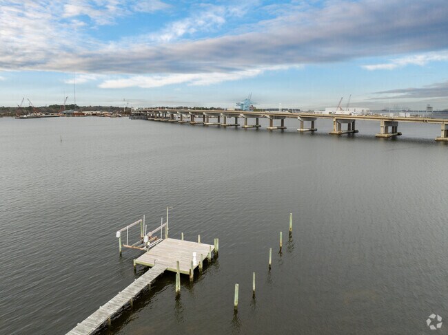 A few homes in Port Norfolk back up to the Elizabeth River with great views.