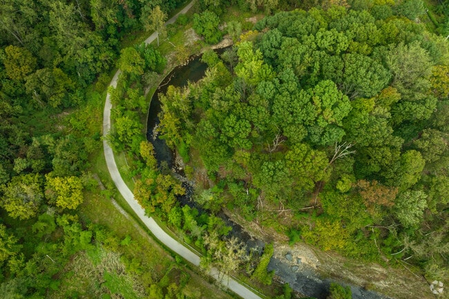 Greenspring sits along the picturesque Jones Falls Trail, offering peaceful nature views.