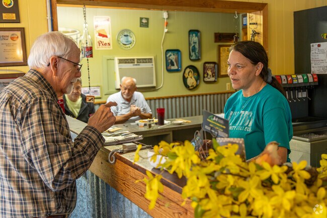 Sugar Grove-Indian Acres residents enjoy breakfast and homemade pies at Bev’s Restaurant.