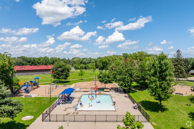 Waite Park Elementary School has a splash pool for kids in the summer.
