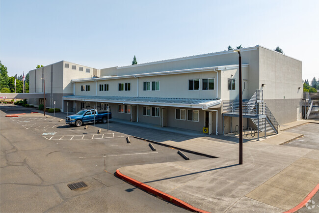 Plenty of parking at the Greater Portland Christian Academy.