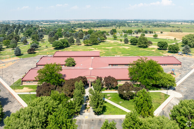 Aerial view of Sacajawea Elementary in Caldwell looking north.