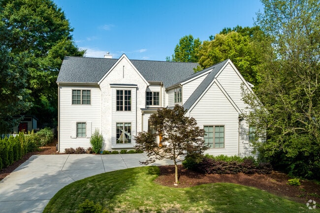 A large traditional style home in the Sedgefield neighborhood of Charlotte.