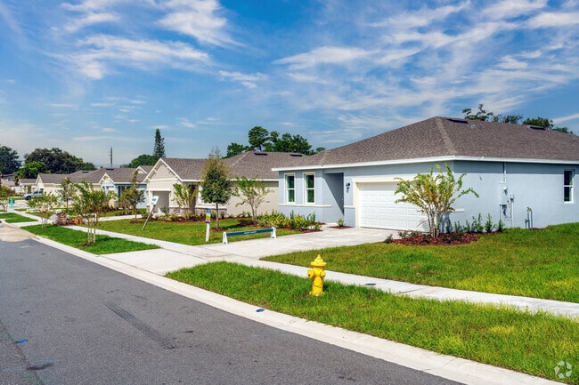 A lovely row of newly constructed homes in Mims.