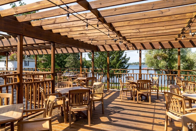 Enjoy outdoor seating at The Celtic Knot, a popular dining spot in Addison Township.