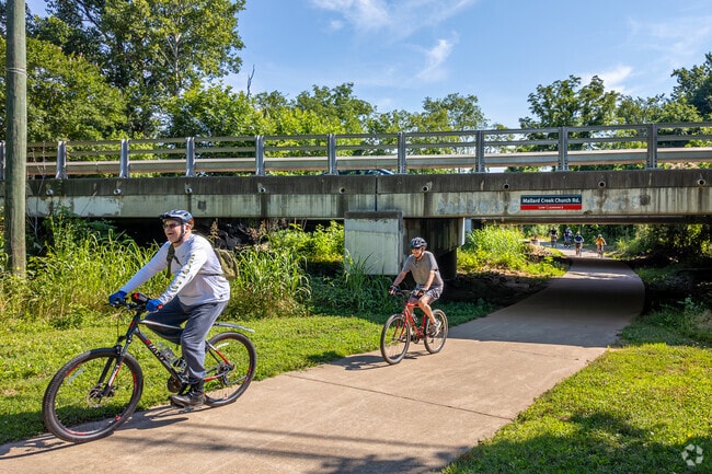 Bikers love the trails at the Mallard Creek Greenway in Harris-Houston.