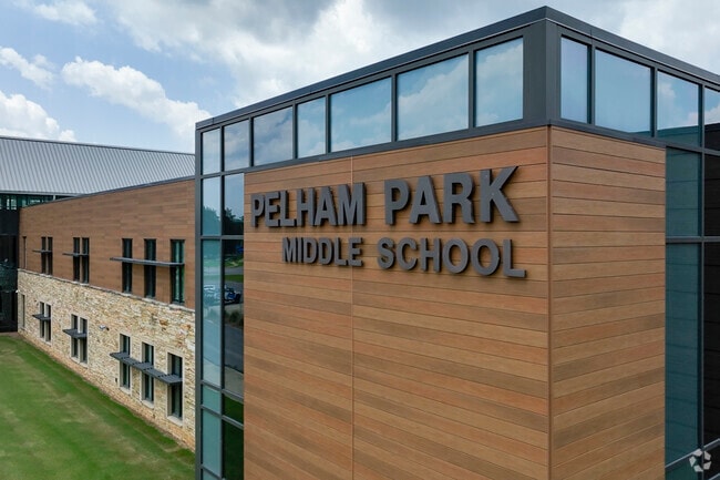 The beautiful and modern Pelham High School was erected in 2017 and serves 800 students.