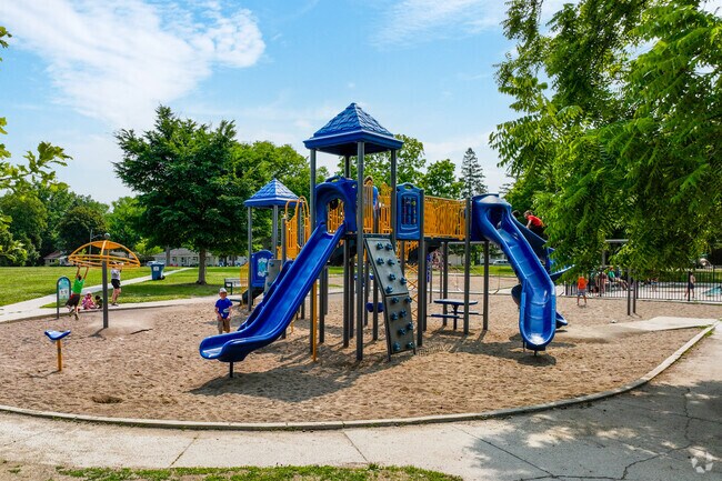 Kids love the two-story slide at Waite Park.
