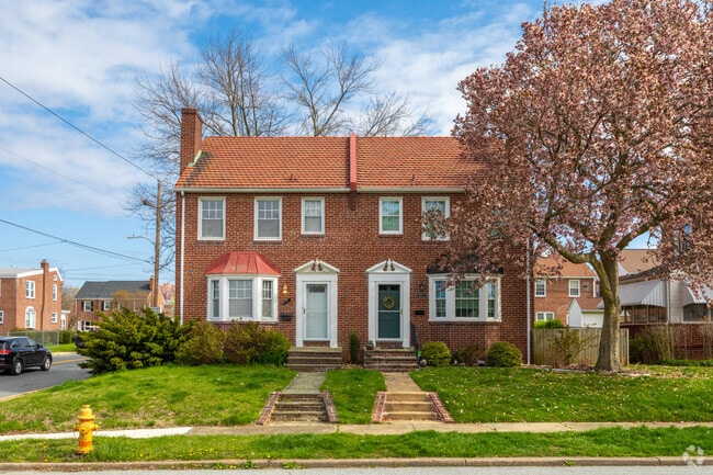 Traditional brick duplexes are typical in Hedgeville, Wilmington, DE.