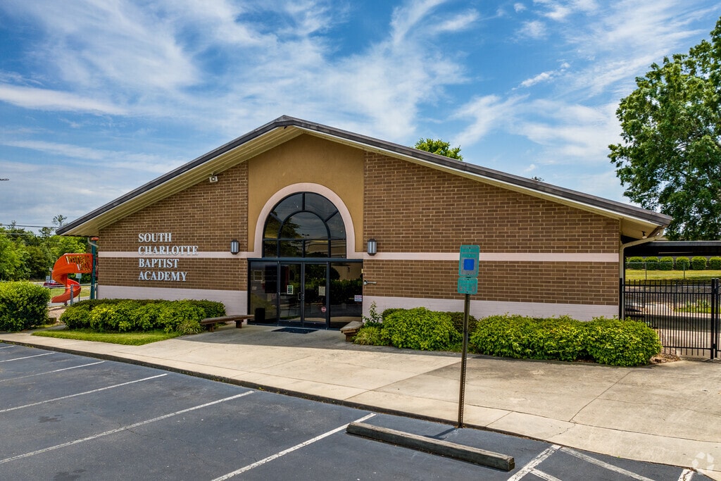 The entrance to the South Charlotte Baptist Academy in Pineville, NC.