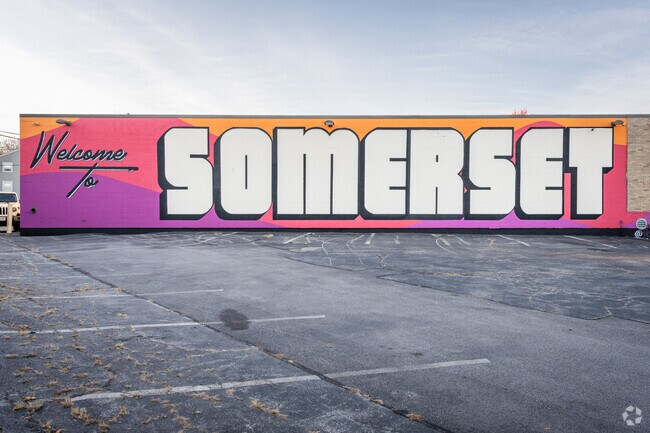 Discover the vibrant "Welcome to Somerset" mural located in Somerset, MA.