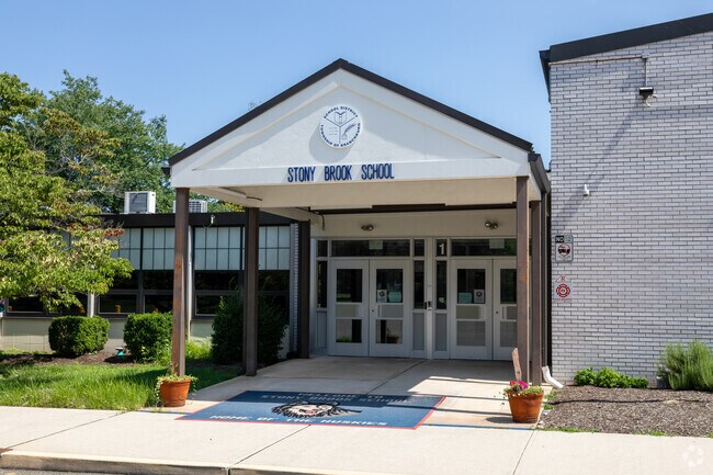 Entrance for Stony Brook Elementary School in Branchburg Township.