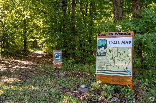 Cairns Woods has an extensive trail system to explore.