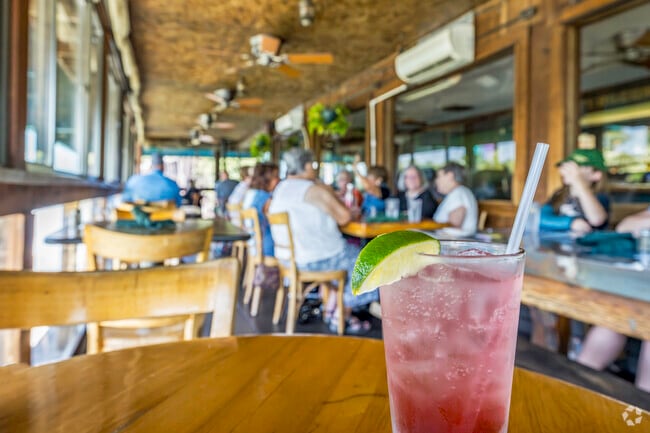 You can enjoy a cool beverage at the cozy Virgin Sturgeon restaurant near Willow Creek.