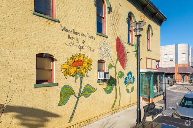 Artistic murals with positive messages are a common sight in Freeport, IL.