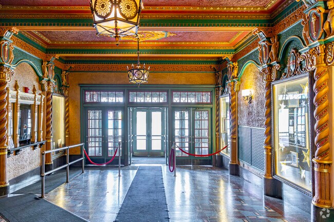 Michigan Theatre's lobby greets Bennett visitors coming for a wide schedule of live shows.