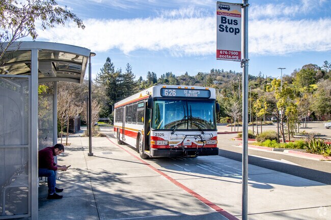 Seeral bus lines helps Peardale Estates locals to get from the BART to all around the Bay.