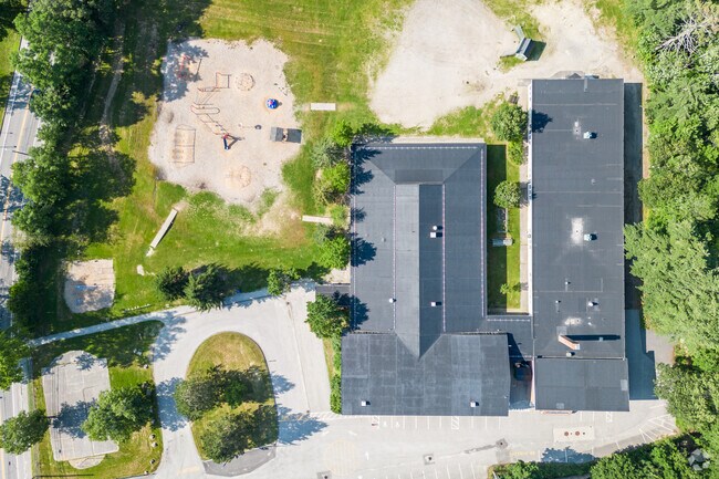 Bird view of the Fisher-Mitchell School.