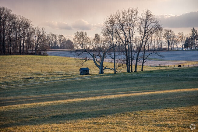 Sunset falls on a farm in Jarrettsville in November, bringing a slight chill.