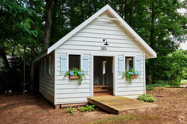 High Point Elementary School features a small outdoor play area for its students.